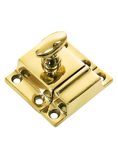 Small Cast Brass Cupboard Latch With Oval Turn Piece